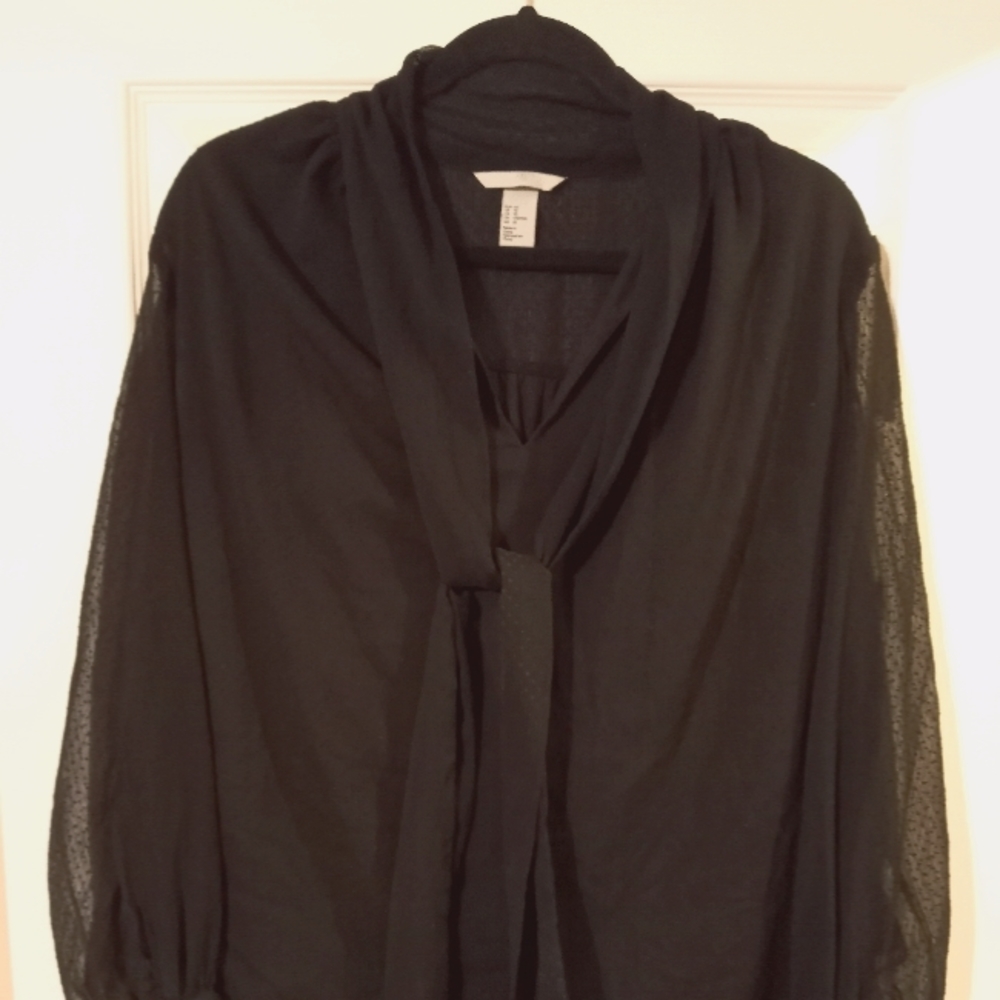 Black Blouse with Bow
